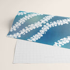 Puakenikeni single lei art on blue Wrapping Paper Gallery Image 2