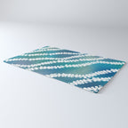 Puakenikeni single lei art on blue Rug Gallery Image 3