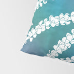 Puakenikeni single lei art on blue Pillow Sham Gallery Image 4