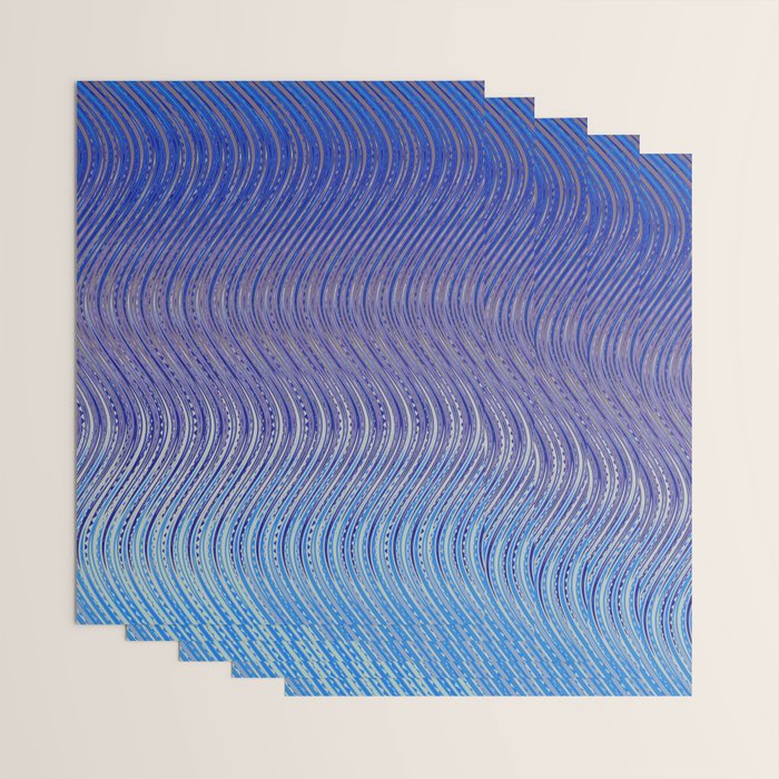 Electric Indigo Wave Symphony Wrapping Paper Gallery Image 3