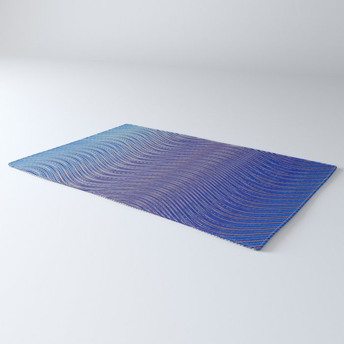 Electric Indigo Wave Symphony Rug Gallery Image 3