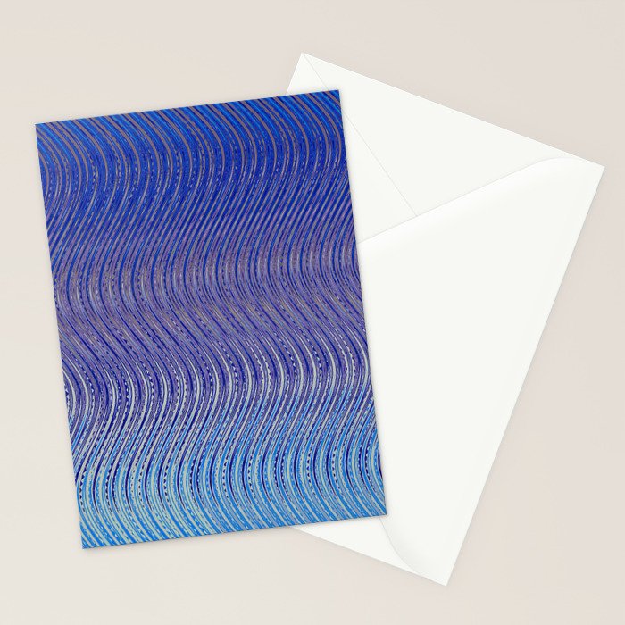 Electric Indigo Wave Symphony Stationery Card Gallery Image 2