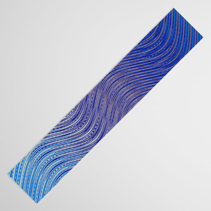 Electric Indigo Wave Symphony Table Runner Gallery Image 3