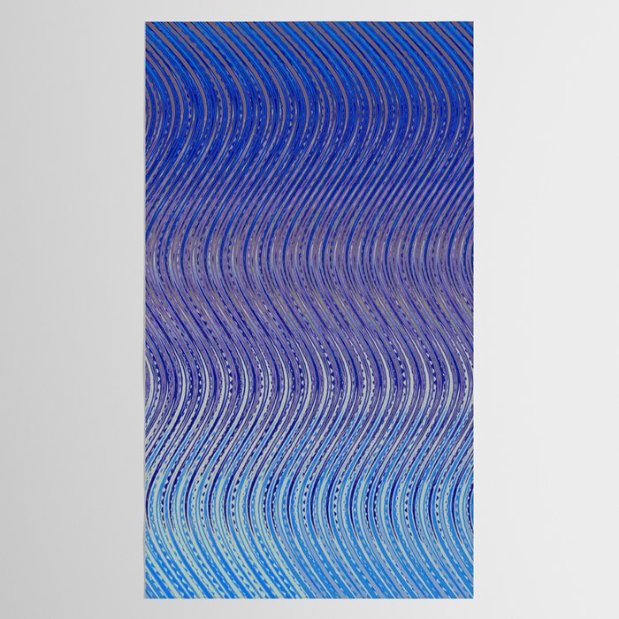 Electric Indigo Wave Symphony Tablecloth Gallery Image 2