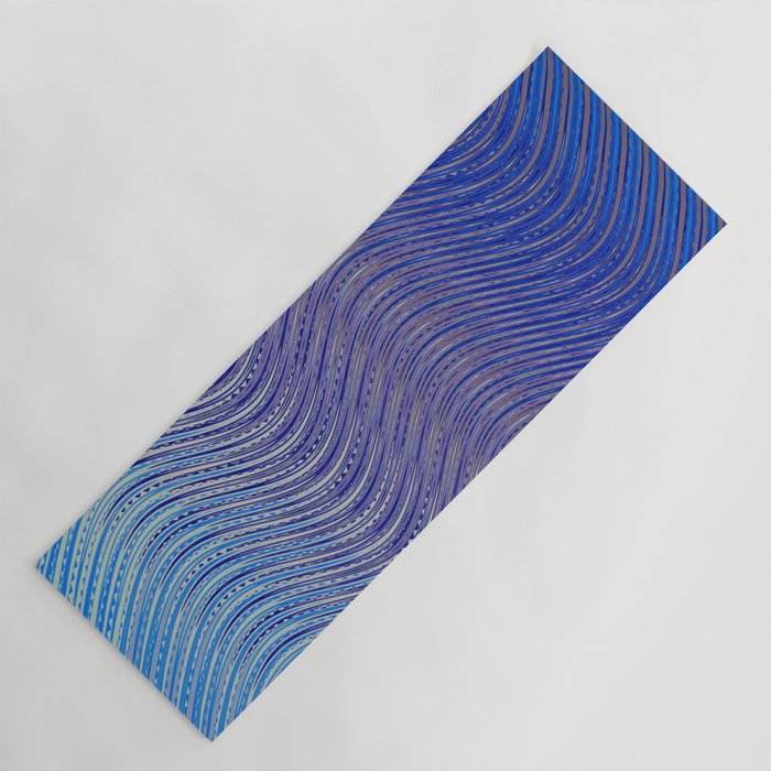 Electric Indigo Wave Symphony Yoga Mat Gallery Image 1