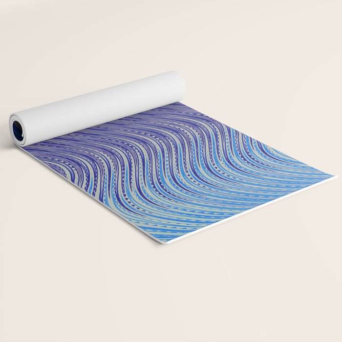 Electric Indigo Wave Symphony Yoga Mat Gallery Image 2