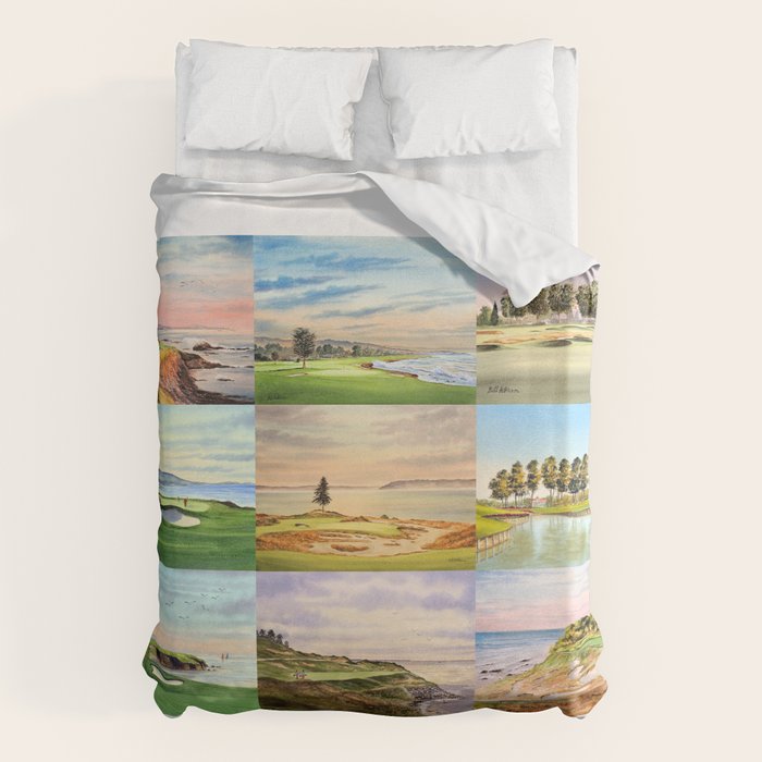 Famous Golf Courses In The USA Collage Duvet Cover Gallery Image 1