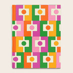 Colorful Retro Geometric Rektangel Pattern Pink Orange Green Notebook Gallery Image 4