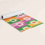 Colorful Retro Geometric Rektangel Pattern Pink Orange Green Yoga Mat Gallery Image 2