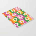 Colorful Retro Geometric Rektangel Pattern Pink Orange Green Notebook Gallery Image 2