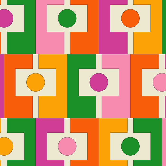 Colorful Retro Geometric Rektangel Pattern Pink Orange Green Coffee Mug Gallery Image 2