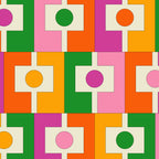 Colorful Retro Geometric Rektangel Pattern Pink Orange Green Coffee Mug Gallery Image 2