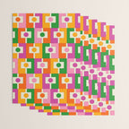 Colorful Retro Geometric Rektangel Pattern Pink Orange Green Wrapping Paper Gallery Image 3