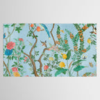 Chinoiserie Pastel Blue Floral Bird Garden Tablecloth Gallery Image 2