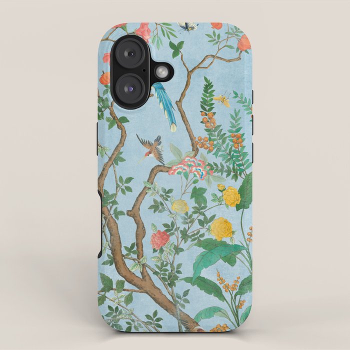 Chinoiserie Pastel Blue Floral Bird Garden iPhone Case Gallery Image 1