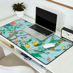 Chinoiserie Pastel Blue Floral Bird Garden Desk Mat Gallery Image 2