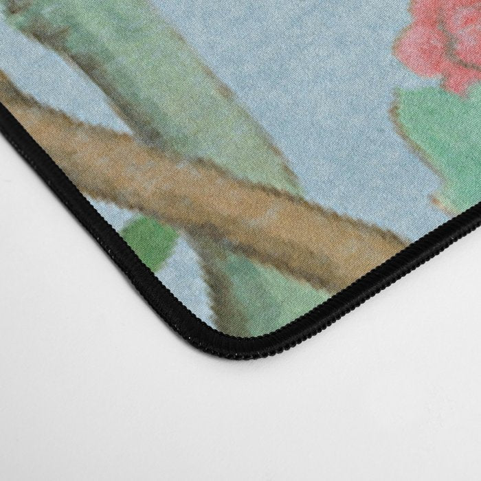 Chinoiserie Pastel Blue Floral Bird Garden Desk Mat Gallery Image 4