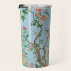 Chinoiserie Pastel Blue Floral Bird Garden Travel Mug Gallery Image 3