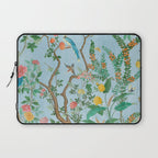 Chinoiserie Pastel Blue Floral Bird Garden Laptop Sleeve Gallery Image 1