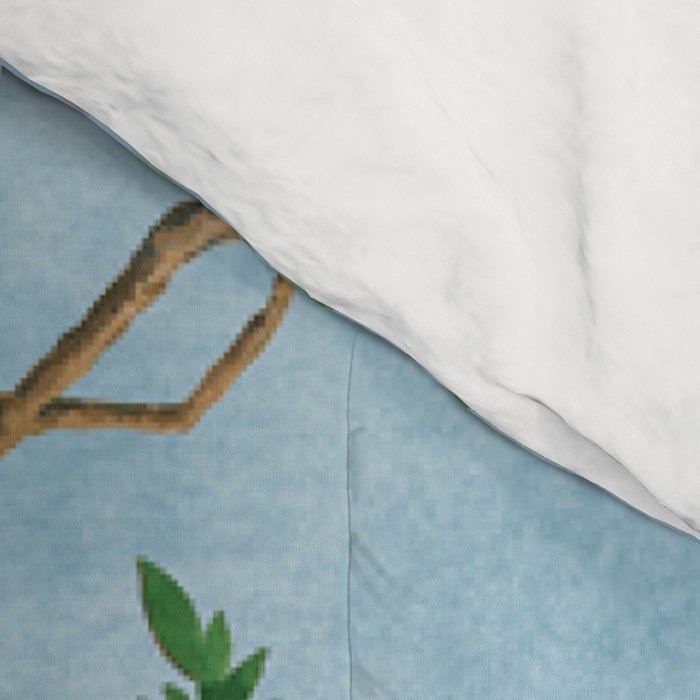 Chinoiserie Pastel Blue Floral Bird Garden Comforter Gallery Image 4