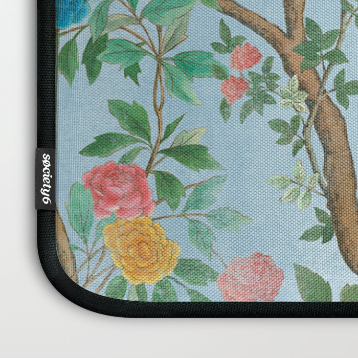 Chinoiserie Pastel Blue Floral Bird Garden Laptop Sleeve Gallery Image 3