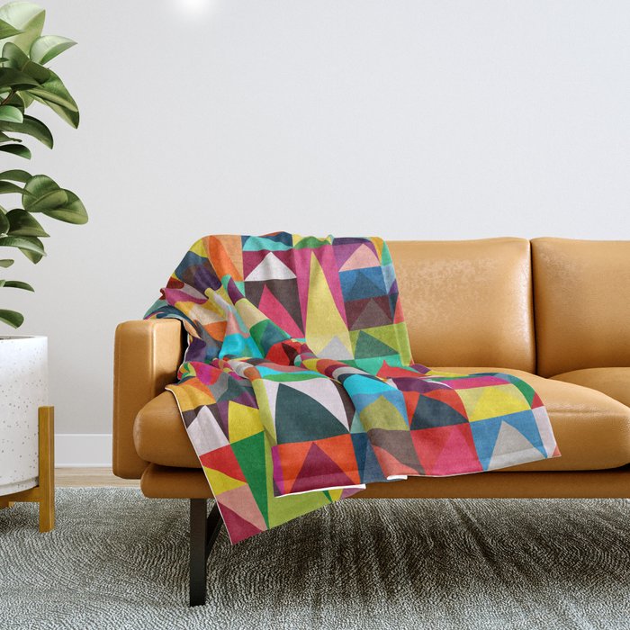 Abstract Geometric Mountains Throw Blanket Gallery Image 1