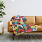 Abstract Geometric Mountains Throw Blanket Gallery Image 1