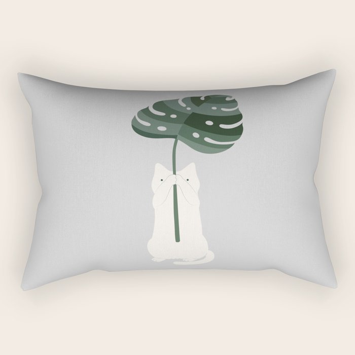 Cat and Plant 58 Rectangular Pillow Gallery Image 2