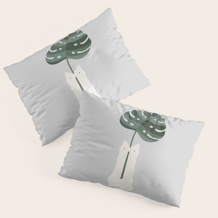 Cat and Plant 58 Pillow Sham Gallery Image 3