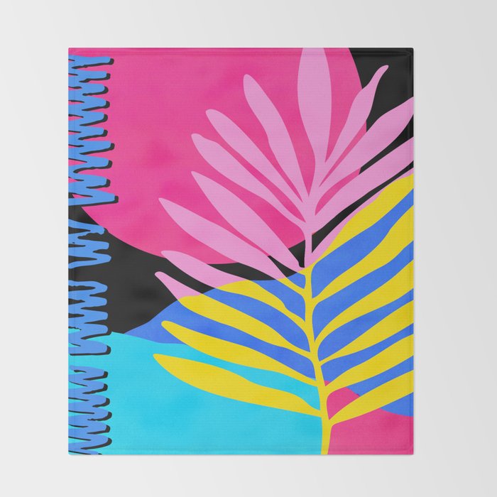 Neon Summer Abstract Art Throw Blanket Gallery Image 2