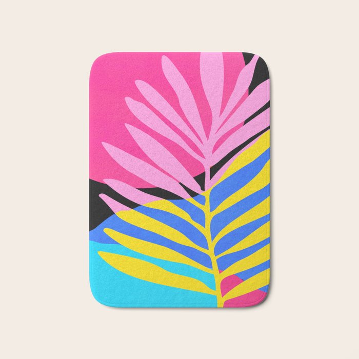 Neon Summer Abstract Art Bath Mat Gallery Image 1
