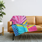 Neon Summer Abstract Art Throw Blanket Gallery Image 1