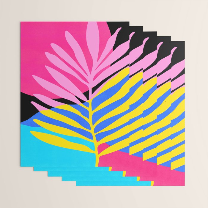 Neon Summer Abstract Art Wrapping Paper Gallery Image 3