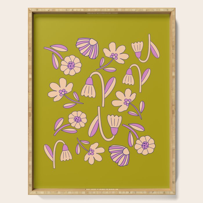 Art déco Floral  Serving Tray Gallery Image 1