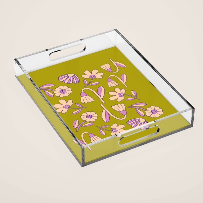 Art déco Floral  Acrylic Tray Gallery Image 1
