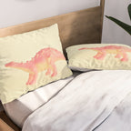 Pink Dinosaur Pillow Sham Gallery Image 2