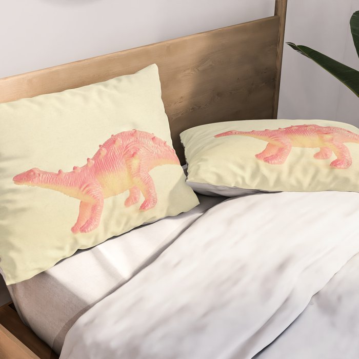 Pink Dinosaur Pillow Sham Gallery Image 2