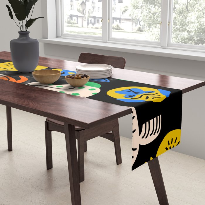 Funny colorful dog cartoon pattern Table Runner Gallery Image 2