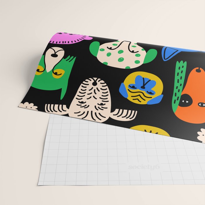 Funny colorful dog cartoon pattern Wrapping Paper Gallery Image 2