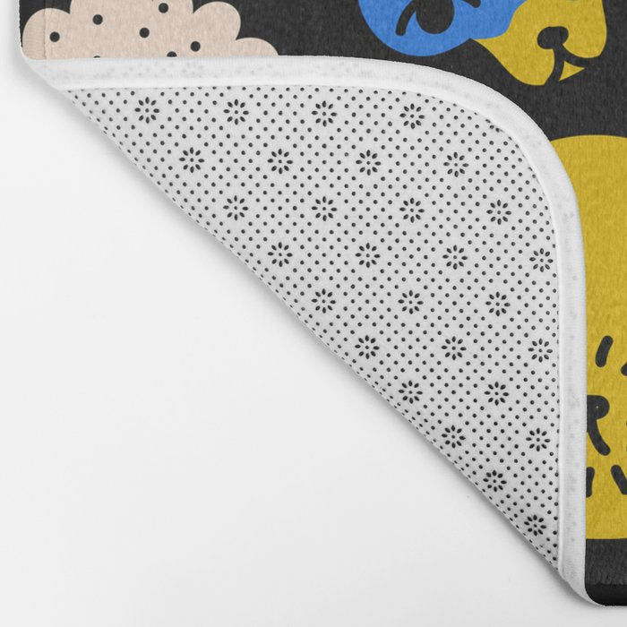 Funny colorful dog cartoon pattern Bath Mat Gallery Image 2