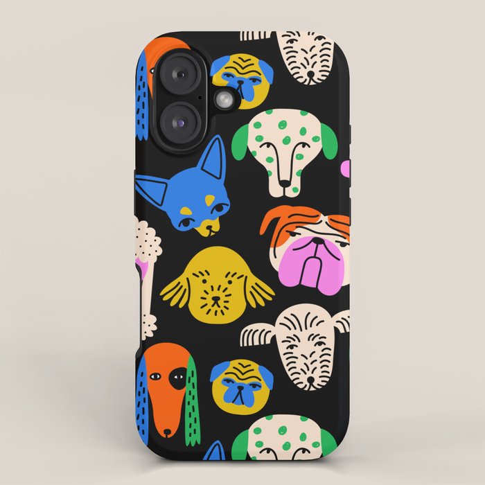 Funny colorful dog cartoon pattern iPhone Case Gallery Image 1