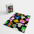 Funny colorful dog cartoon pattern Jigsaw Puzzle Gallery Image 2
