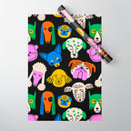 Funny colorful dog cartoon pattern Wrapping Paper Gallery Image 1