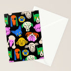 Funny colorful dog cartoon pattern Stationery Card Gallery Image 2