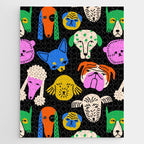 Funny colorful dog cartoon pattern Jigsaw Puzzle Gallery Image 1