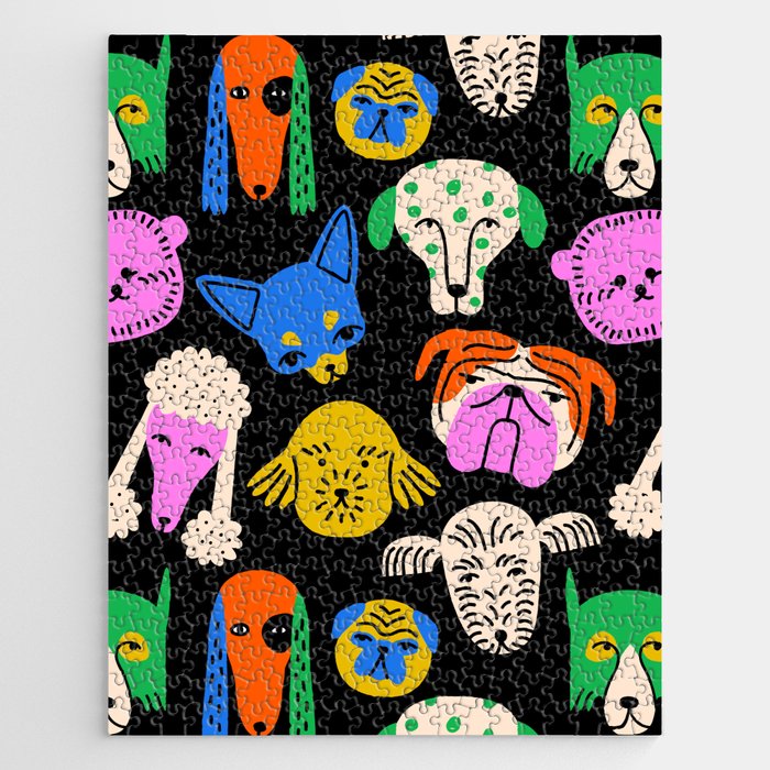 Funny colorful dog cartoon pattern Jigsaw Puzzle Gallery Image 1
