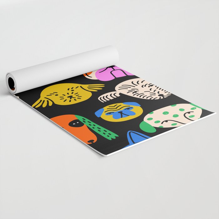 Funny colorful dog cartoon pattern Yoga Mat Gallery Image 2