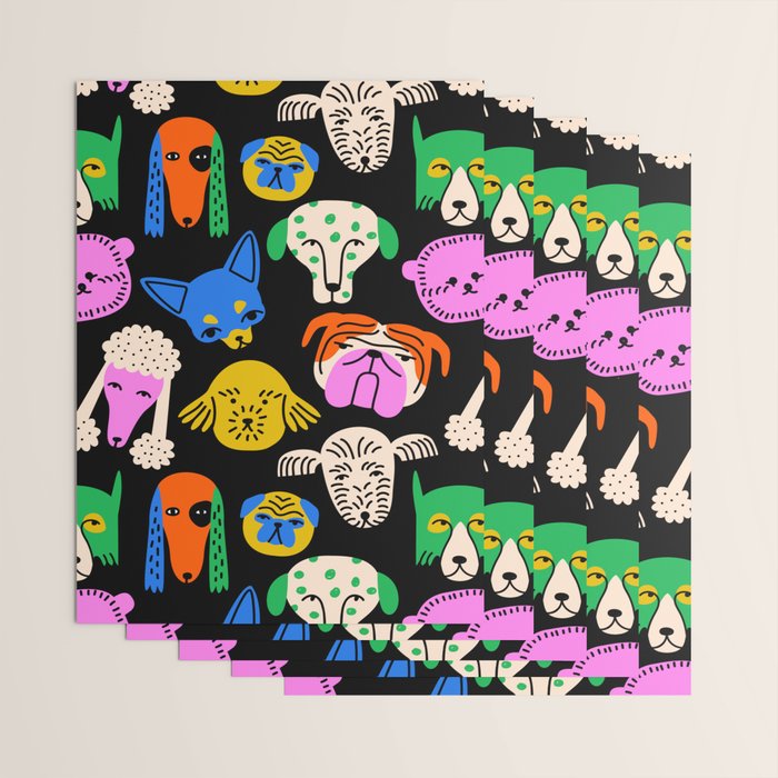Funny colorful dog cartoon pattern Wrapping Paper Gallery Image 3