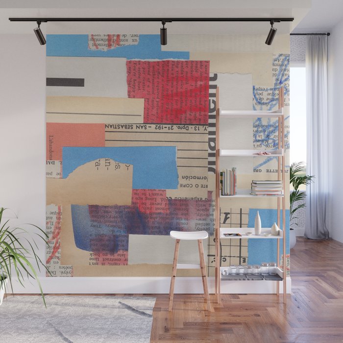 Abstract Mixed Media Collage #2 Wall Mural Gallery Image 1