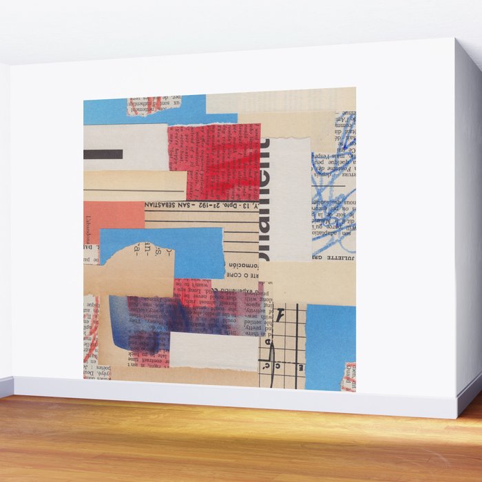 Abstract Mixed Media Collage #2 Wall Mural Gallery Image 2